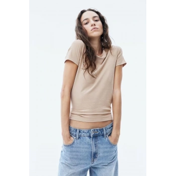 Kadın Bisiklet Yaka Regular Kalıp T-shirt