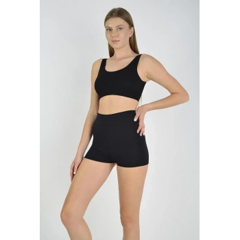 Kadın Sporcu Kısa Şort Boxer Vizon