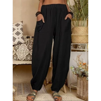 Kadın Yüksek Bel Cep Detaylı Pantolon