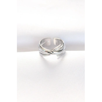 Kalın Silver Renk Ayarlanabilir Yüzük