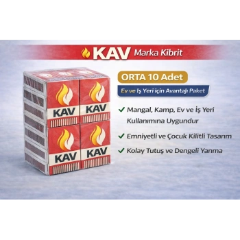 KAV Marka Kibrit Emniyetli Çocuk Kilitli 10 Adet