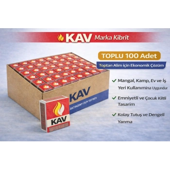 KAV Marka Kibrit Emniyetli Çocuk Kilitli 100 Adet