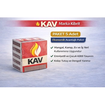 KAV Marka Kibrit Emniyetli Çocuk Kilitli 5 Adet