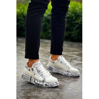 KB-02  Kuback Bağcıklı Crocodile Beyaz Gazete Günlük Erkek Ayakkabı