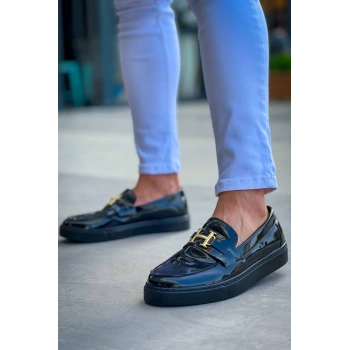 KB-027  Kuback  Bağcıksız Kömür Rugan H Günlük Erkek Ayakkabı