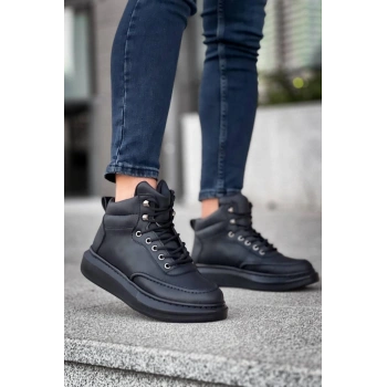 KB-0994  Kuback Siyah Cilt  Siyah  Yüksek Taban  Erkek Bilek Bot