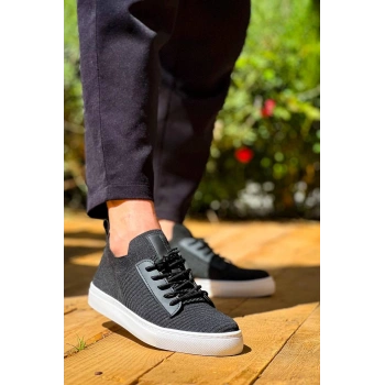 KB-110  Kuback BACK Siyah Triko Yüksek Taban Bağcıklı Günlük Erkek Ayakkabı