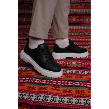 KB-702 Kuback Siyah Cilt Günlük Erkek Ayakkabı