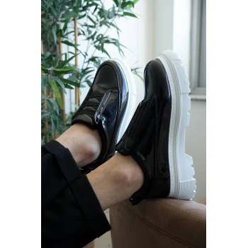 KB-703 Kuback Siyah Rugan Lastikli Günlük Erkek Ayakkabı