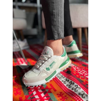 KB-N1 Kuback Beyaz Yeşil Detaylı Günlük Erkek Ayakkabı