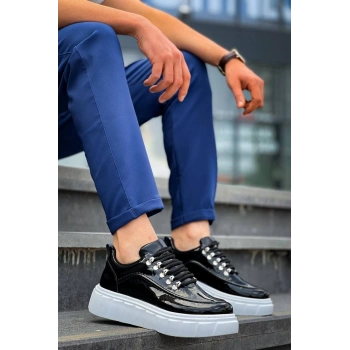 KB-X10 Kuback Siyah Rugan Beyaz Yüksek Taban Günlük Spor Ayakkabı