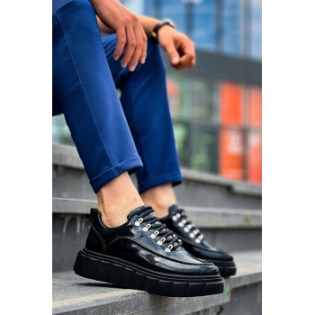 KB-X10 Kuback Siyah Rugan Siyah Yüksek Taban Günlük Spor Ayakkabı