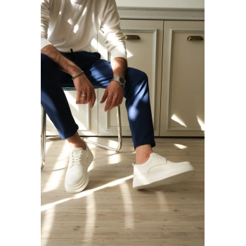 KB-X16 Kuback Beyaz Cilt Günlük Erkek Ayakkabı