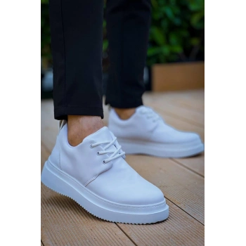 KB-X3  Kuback Beyaz Cilt Bağcıklı  Günlük Erkek  Ayakkabı