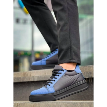 KB-X46 Kuback Siyah Sax Mavi Yüksek Siyah Taban Günlük Spor Ayakkabı