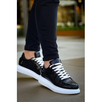 KB047  Kuback SİYAH Crocodile Günlük Erkek  Ayakkabı