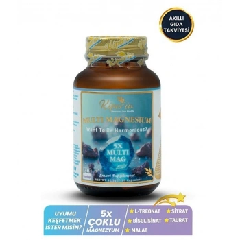 Kiperin 5x Çoklu Magnezyum Taurat Bisglisinat Malat Sitrat L-Treonat Akıllı Gıda Takviyesi 60 Kapsül