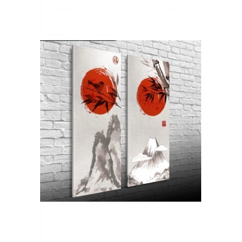 Kırmızı Longji Iki Parça Canvas Tablo (30x70)
