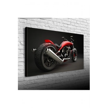 Kırmızı Naked Motor Canvas Tablo (60x120)