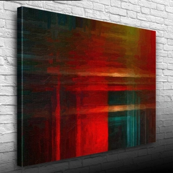 Kırmızı ve Lacivert Soyut Çalışma Kanvas Tablo 50 x 70