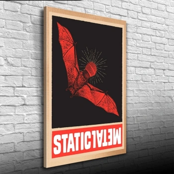 Kırmızı vre Siyah Tonlarda Yarasa Görselli Poster Kanvas Tablo 50 x 70