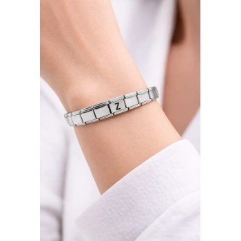 Kişiye Özel Z Harfli Çelik Bileklik – Paslanmaz Çelik Bileklik, Zarif Minimal Harf Bileklik