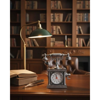 Klasik Telefon Görünümlü Masaüstü Saat ve Alarm