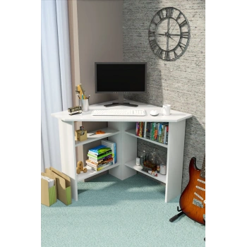 Köşe Tv Sehpası Beyaz