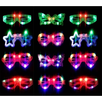 Led Işıklı Yanar Söner Parti Gözlüğü Seti 12 Adet