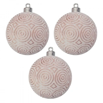 Lüks Ağaç Süsleri 3lü - 8cm - Beyaz Model 3