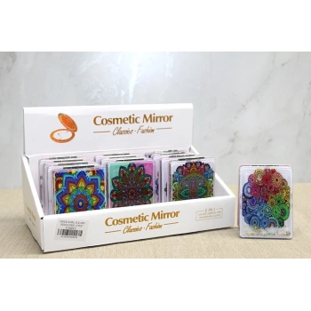 Mandala Desenli Hareketli Sulu El Aynası - Model 2