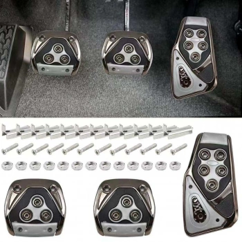 Manuel Araç Uyumlu Kaydırmaz Pedal Seti 3 Parça Siyah