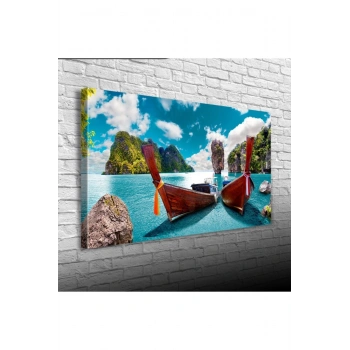 Mavi Ada Canvas Tablo (60x120)