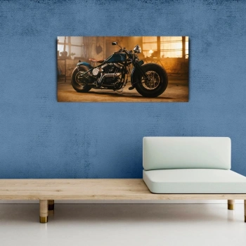 Mavi Harley - Davidson Kanvas Tablo 60 x 120