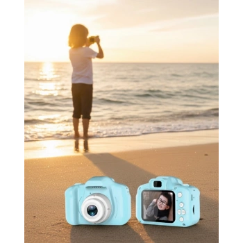 Mavi HD Taşınabilir Mini Dijital Kamera Video ve Fotoğraf Kayıt Özellikli