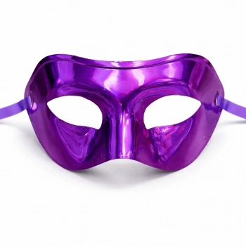 Metalize Parlak Parti Maskesi Mor Renk 16x7 cm