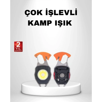 Mini LED Anahtarlık Fener – Şişe Açacağı, Tornavida, Düdük ve USB Şarj Özellikli