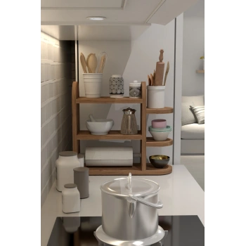 Mutfak Rafı Baharatlık Peçetelik Atlantik Çam