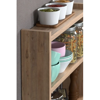 Mutfak Rafı Tezgah Üstü Organizer Ceviz