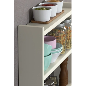 Mutfak Rafı Tezgah Üstü Organizer Krem