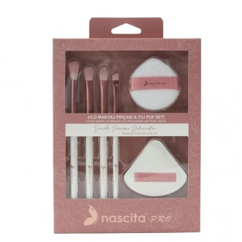 Nascita 4lü Makyaj Fırçası & 2li Puf Seti
