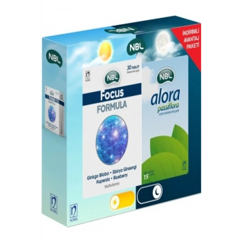 NBL Focus Formula 30 Tablet + NBL Alora Passiflora 30 Tablet İndirimli Avantaj Paketi