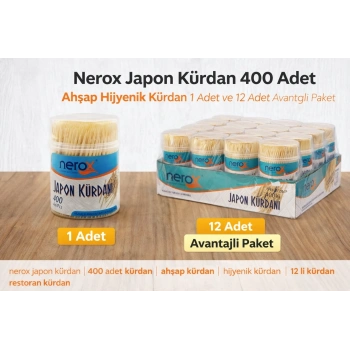 Nerox Japon Kürdan 400 Adet Ahşap Hijyenik Kürdan 1 Adet