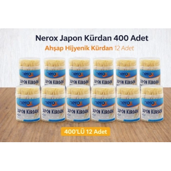 Nerox Japon Kürdan 400 Adet Ahşap Hijyenik Kürdan 12 Adet