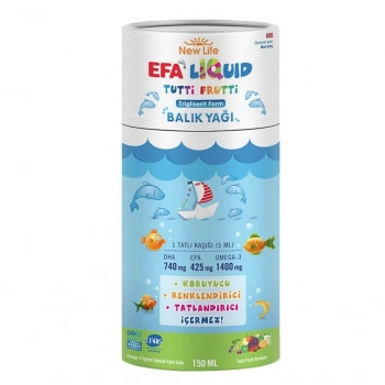 New Life EFA Liquid Tutti Frutti Balık Yağı Şurubu 150 ml