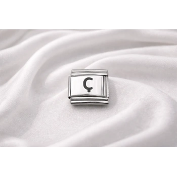 Nomination Uyumlu Ç Harfi Charm – Çelik Harfli Bileklik Aksesuarı , Kişiye Özel Modüler Takı
