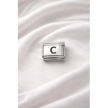 Nomination Uyumlu C Harfi Charm – Çelik Harfli Bileklik Aksesuarı ,Kişiye Özel Modüler Takı