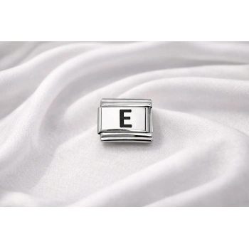 Nomination Uyumlu E Harfi Charm – Çelik Harfli Bileklik Aksesuarı ,Kişiye Özel Modüler Takı