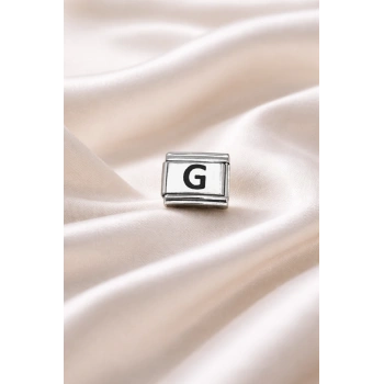Nomination Uyumlu G Harf Charm , Çelik Bileklik Aksesuarı , Kişiye Özel Harf Modülü , Şık & Minimal Tasarım