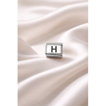 Nomination Uyumlu H Harf Charm , Çelik Bileklik Aksesuarı , Kişiye Özel Harf Modülü , Minimal & Şık Tasarım